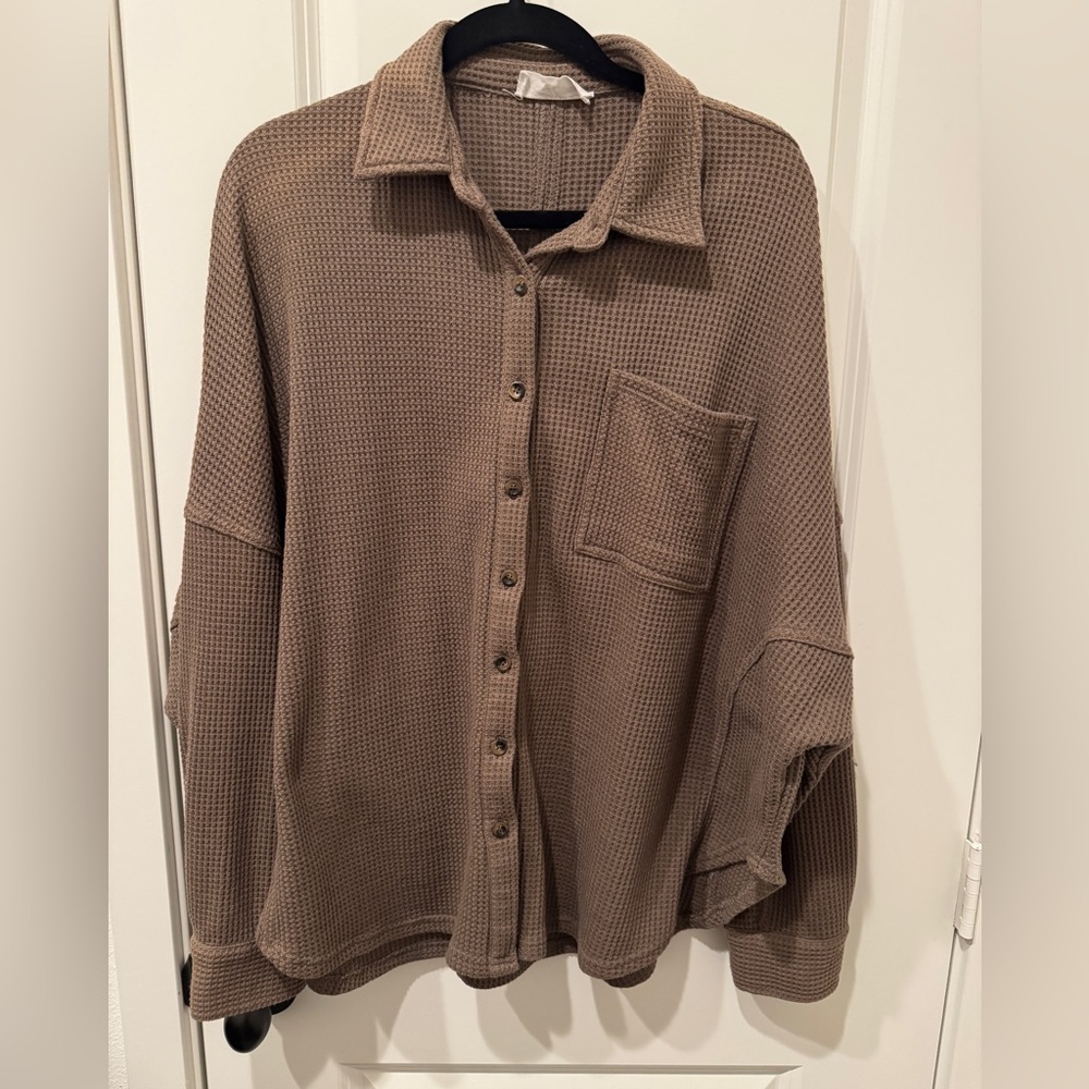 Carly Jean Los Angeles Brown Bailey Top